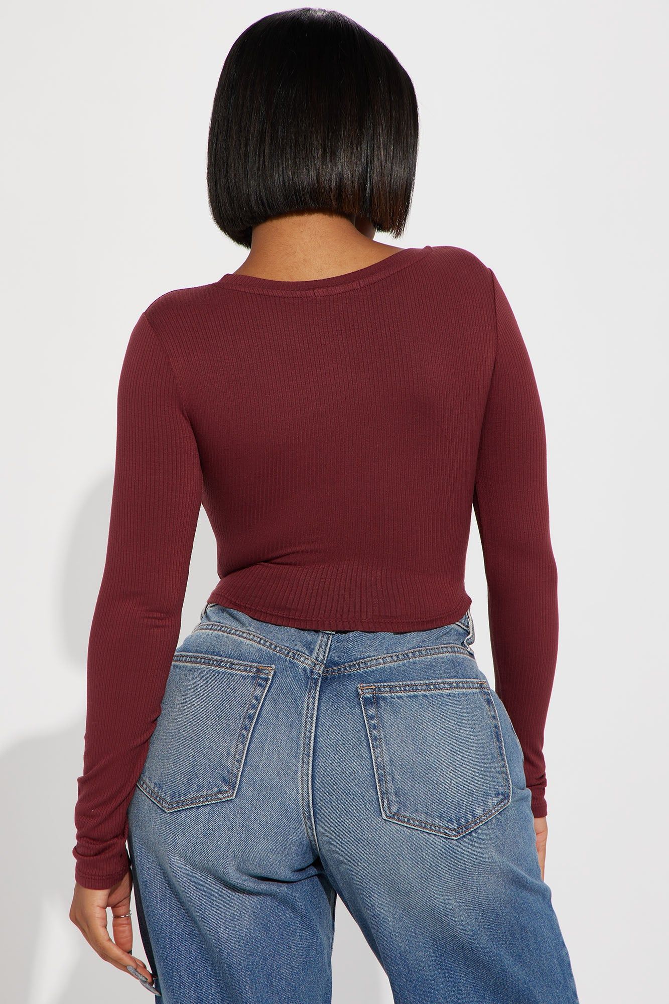 My Everyday Ribbed Tee - Wine sold by Fashion Nova product image thumbnail 3