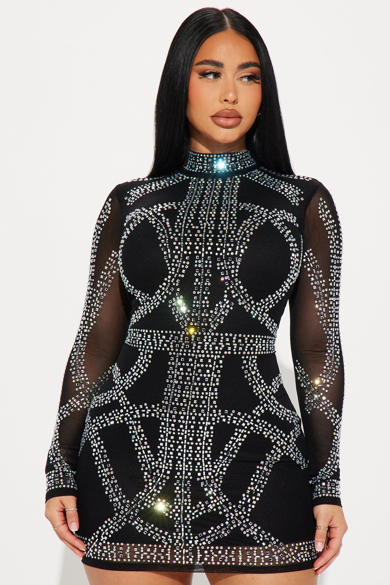 Brittney Embellished Mini Dress - Black sold by Fashion Nova product image thumbnail 2