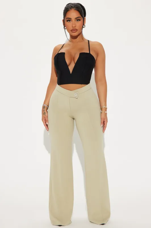 Call It Even Wide Leg Dress Pants - Sage sold by Fashion Nova