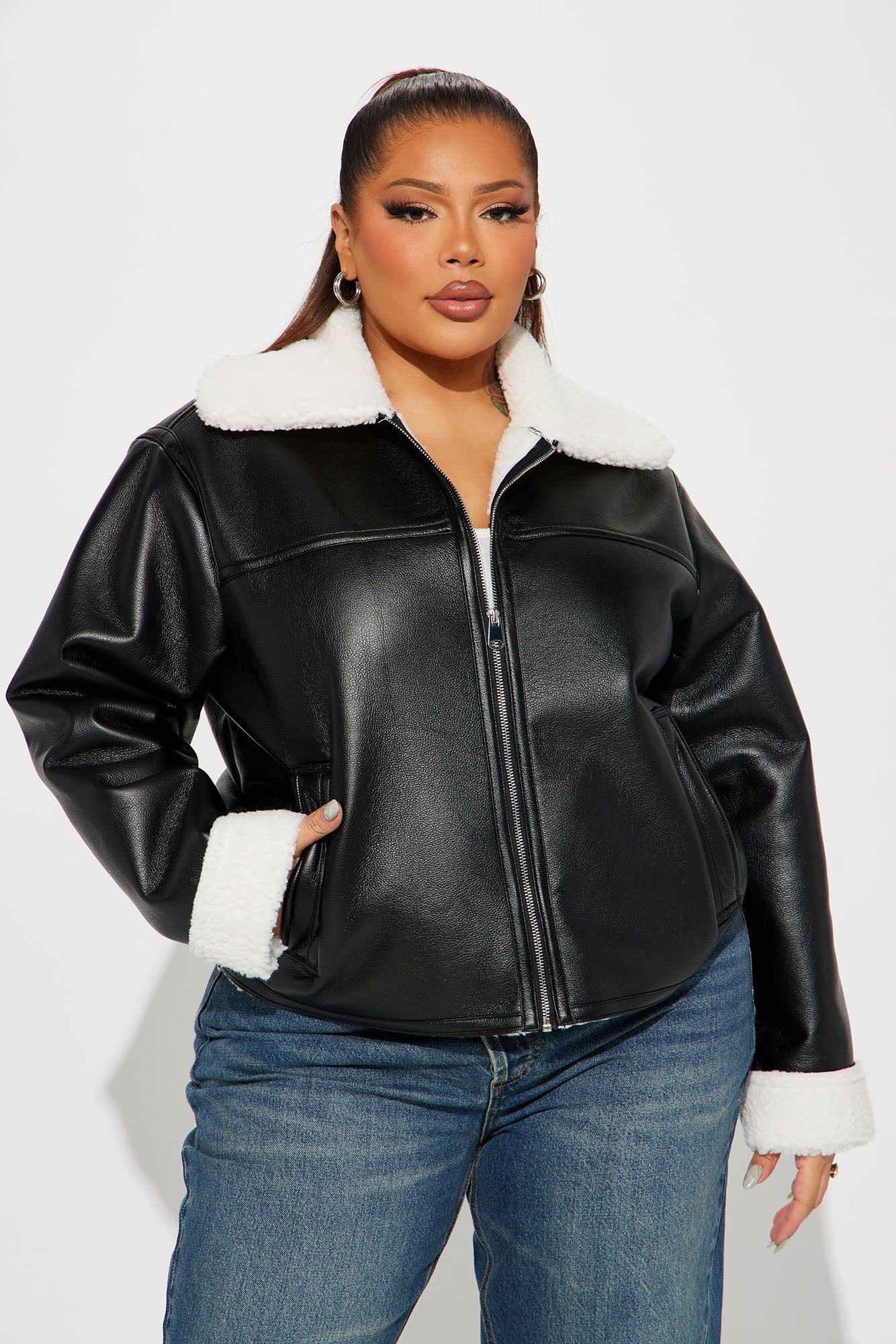 Downtown Girl Bomber Jacket - Black sold by Fashion Nova product image thumbnail 4