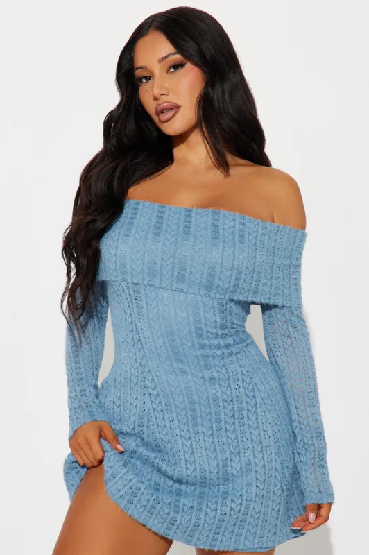 Margeaux Mini Dress - Dusty Blue sold by Fashion Nova