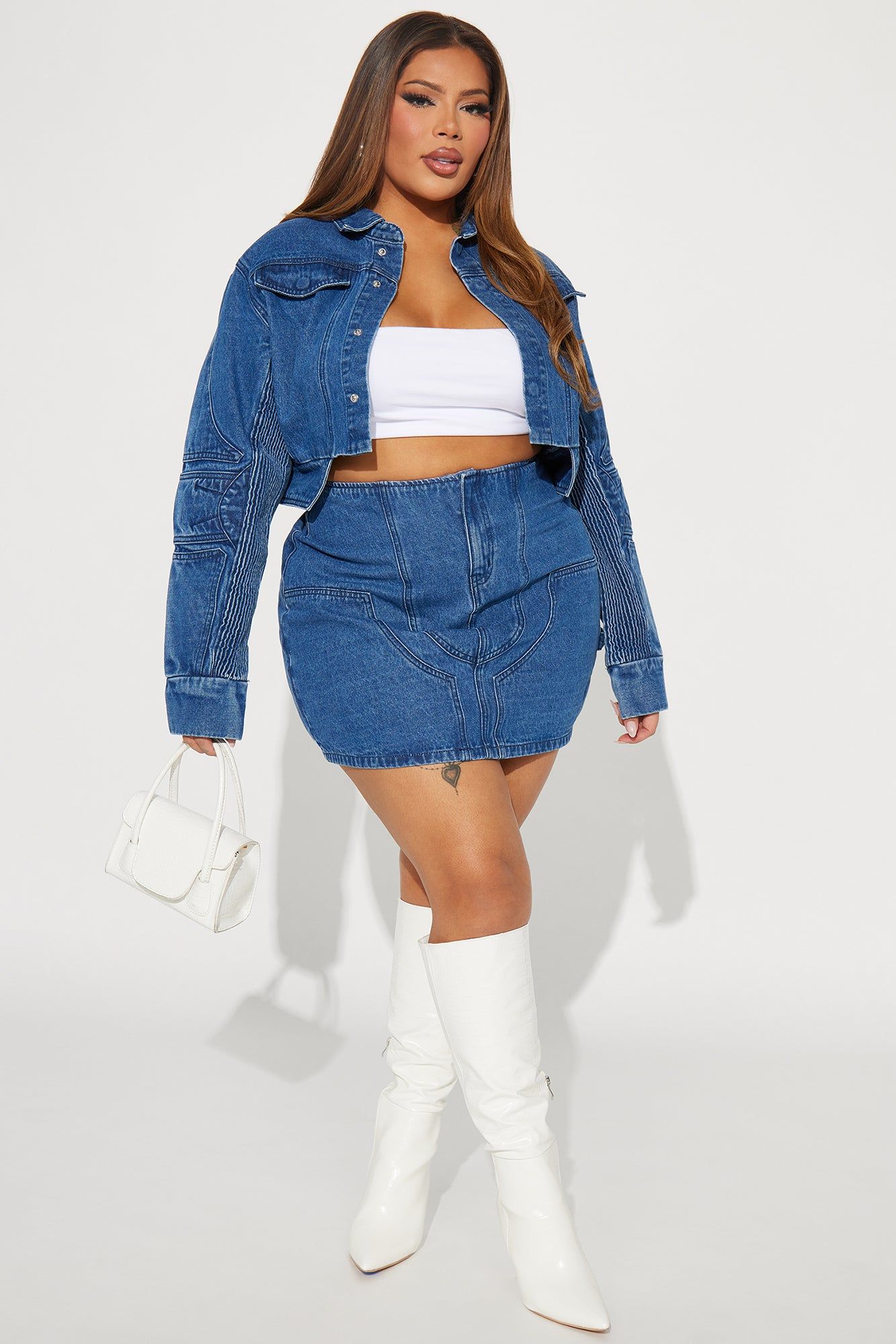 Sweet Escape Denim Skirt Set - Medium Wash sold by Fashion Nova product image thumbnail 4