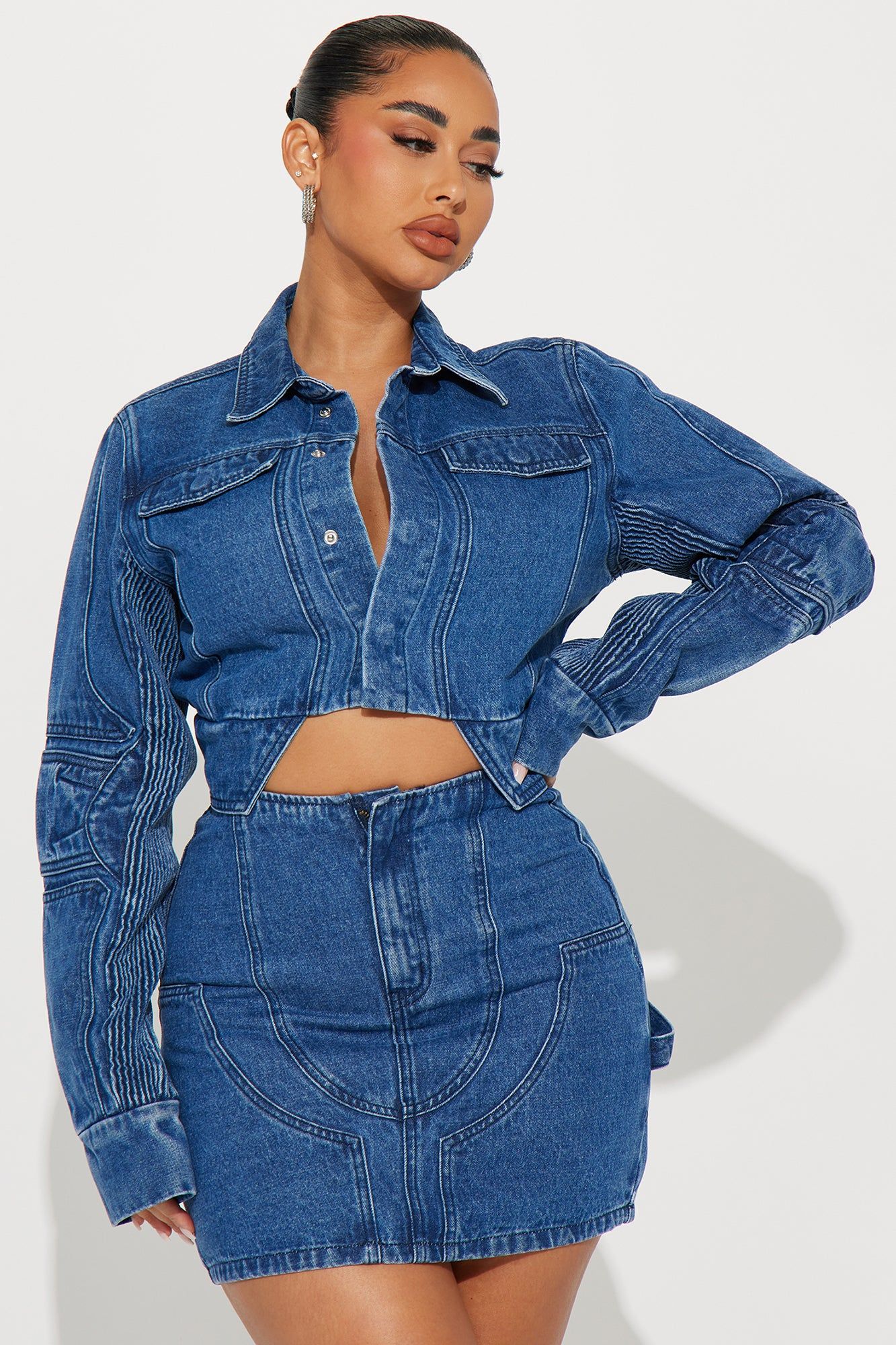 Sweet Escape Denim Skirt Set - Medium Wash sold by Fashion Nova product image thumbnail 2