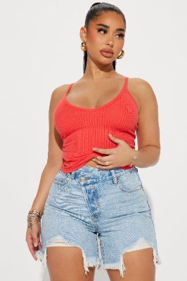 Emma Ribbed Tank - Apple Red sold by Fashion Nova