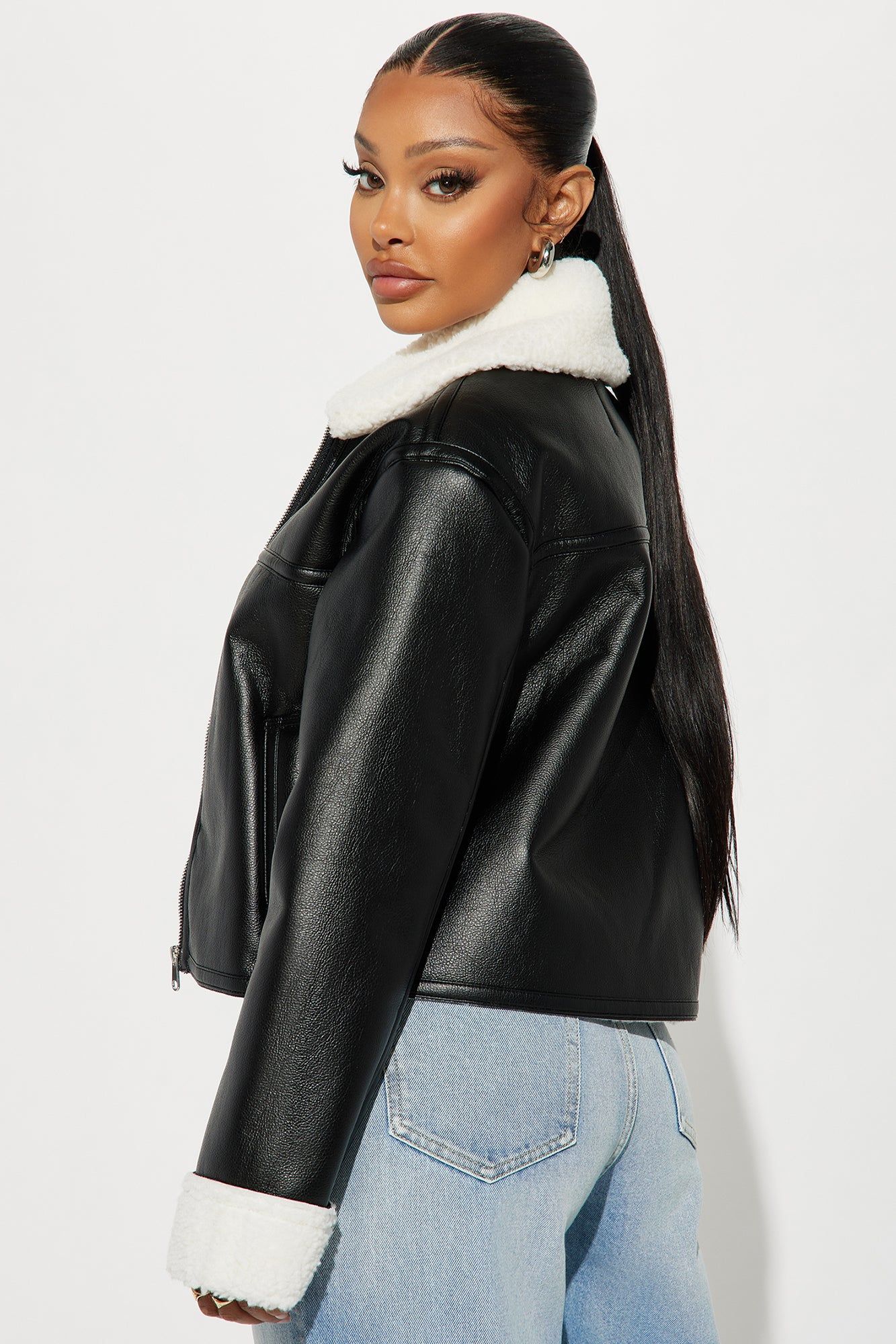 Downtown Girl Bomber Jacket - Black sold by Fashion Nova product image thumbnail 3