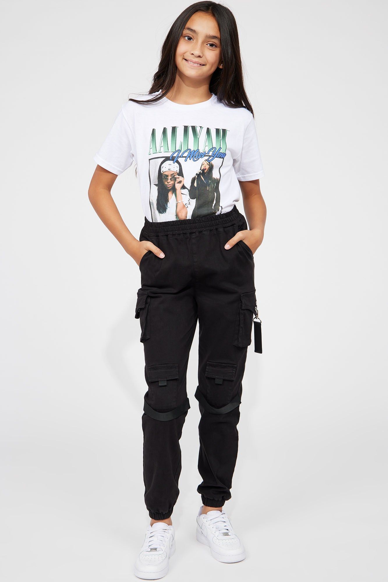 Mini Coolest Girl Cargo Jogger - Black sold by Fashion Nova