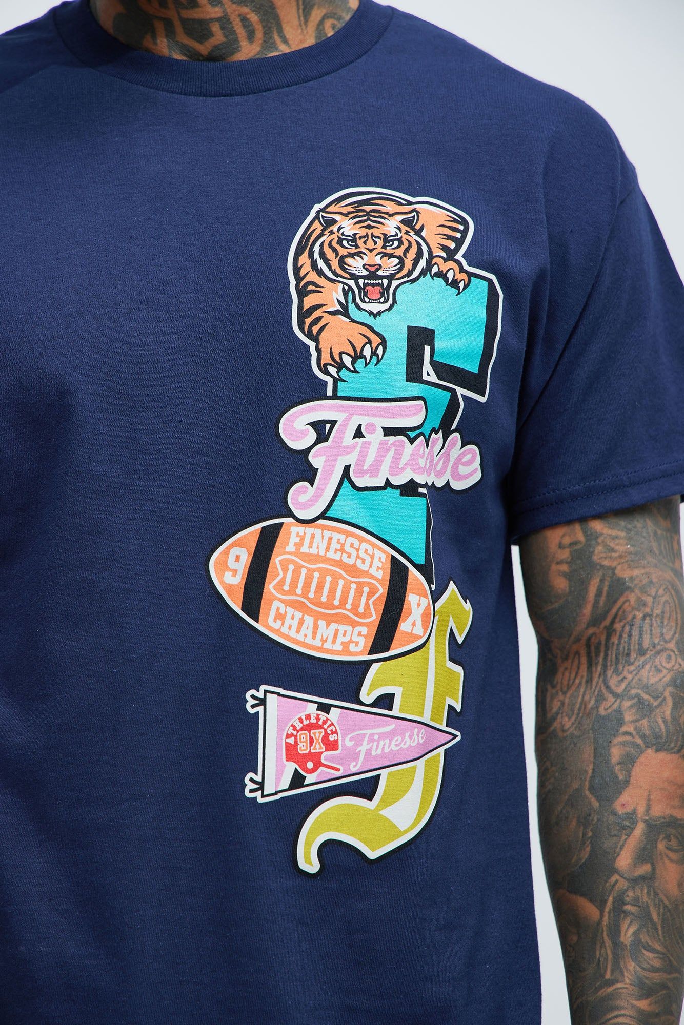 Finesse Champs 199X Short Sleeve Tee - Navy sold by Fashion Nova product image thumbnail 3