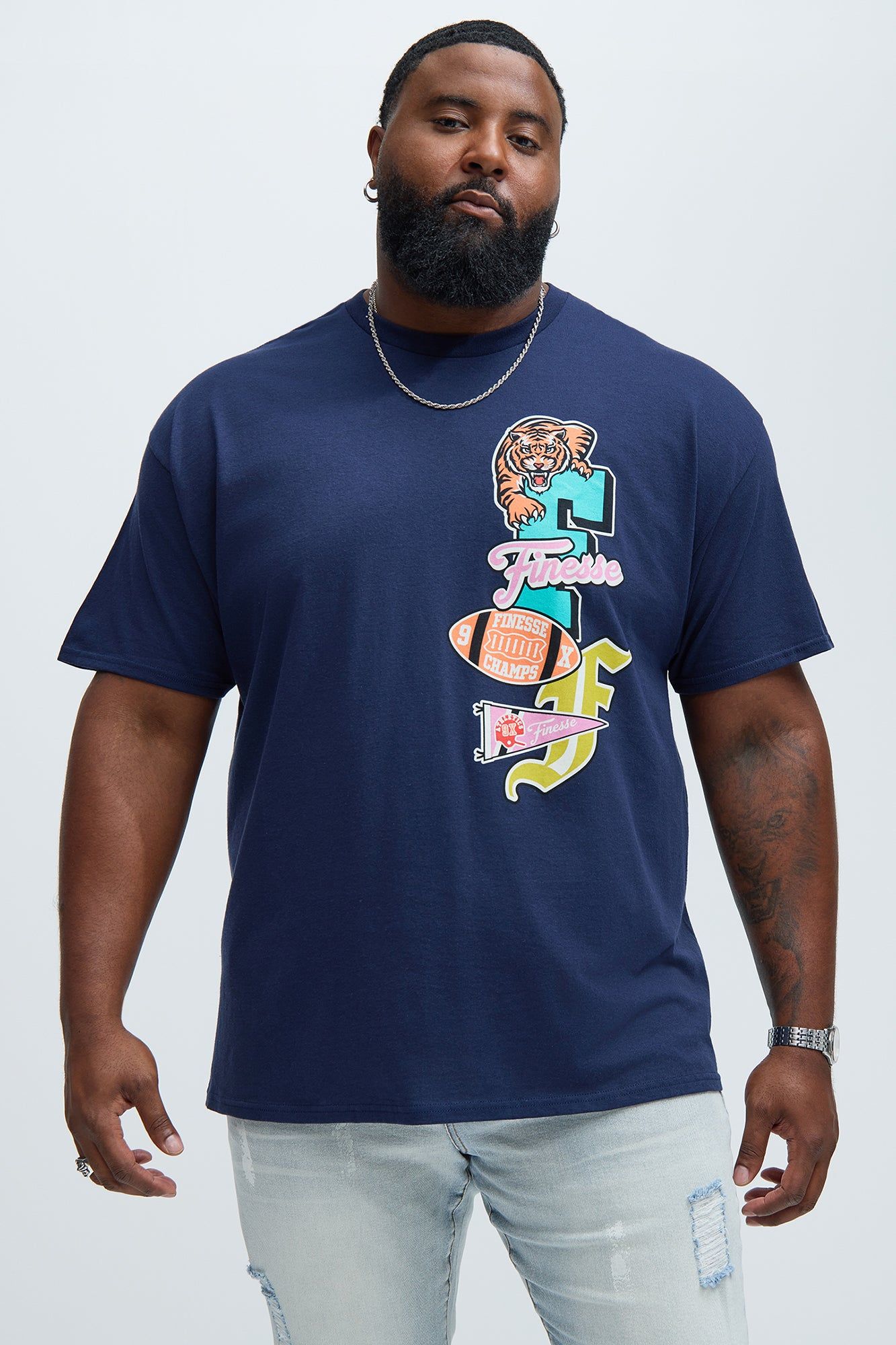 Finesse Champs 199X Short Sleeve Tee - Navy sold by Fashion Nova product image thumbnail 4