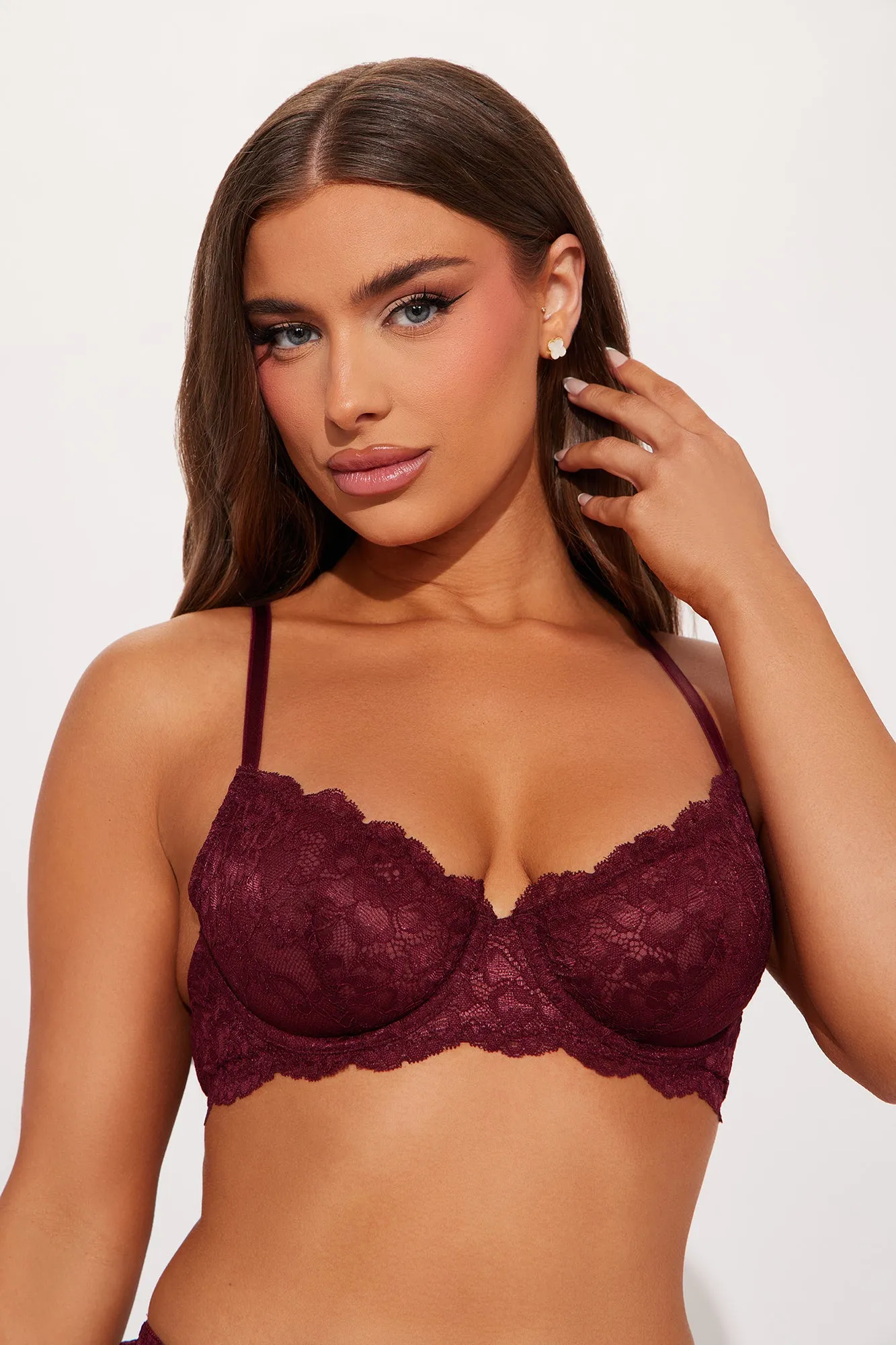 Nova Lace Unlined Bra - Wine sold by Fashion Nova