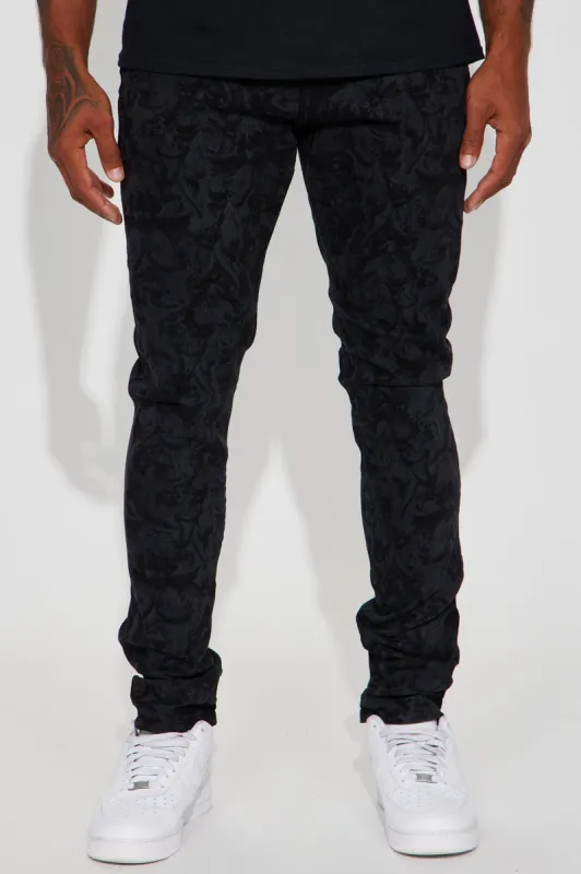 Angelic Messenger Stacked Skinny Jeans - Black Wash sold by Fashion Nova