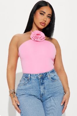 Roselle Halter Top - Pink sold by Fashion Nova