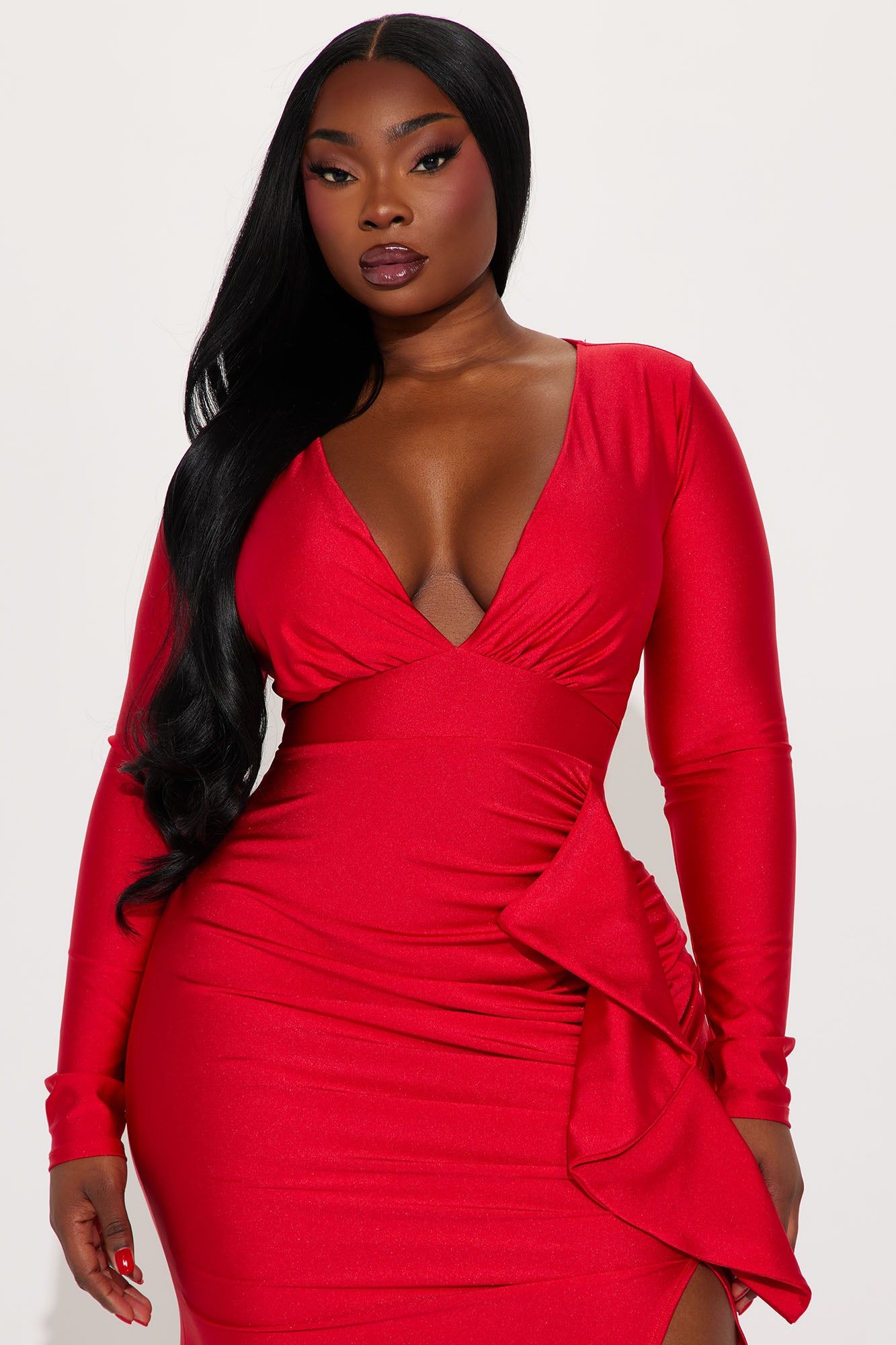 Liliana Ruffle Maxi Dress - Red sold by Fashion Nova product image thumbnail 5