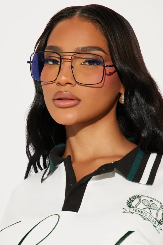 Playing It Smart Blue Light Glasses - Black sold by Fashion Nova