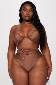 It's Time To Be Hot 2 Piece Bikini - Mocha sold by Fashion Nova