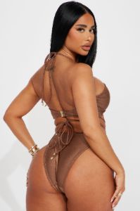 It's Time To Be Hot 2 Piece Bikini - Mocha sold by Fashion Nova