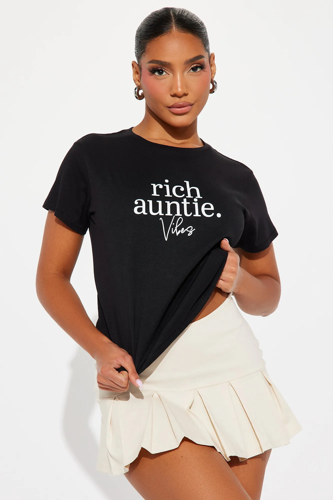 Rich Auntie Vibes Always Tee - Black sold by Fashion Nova
