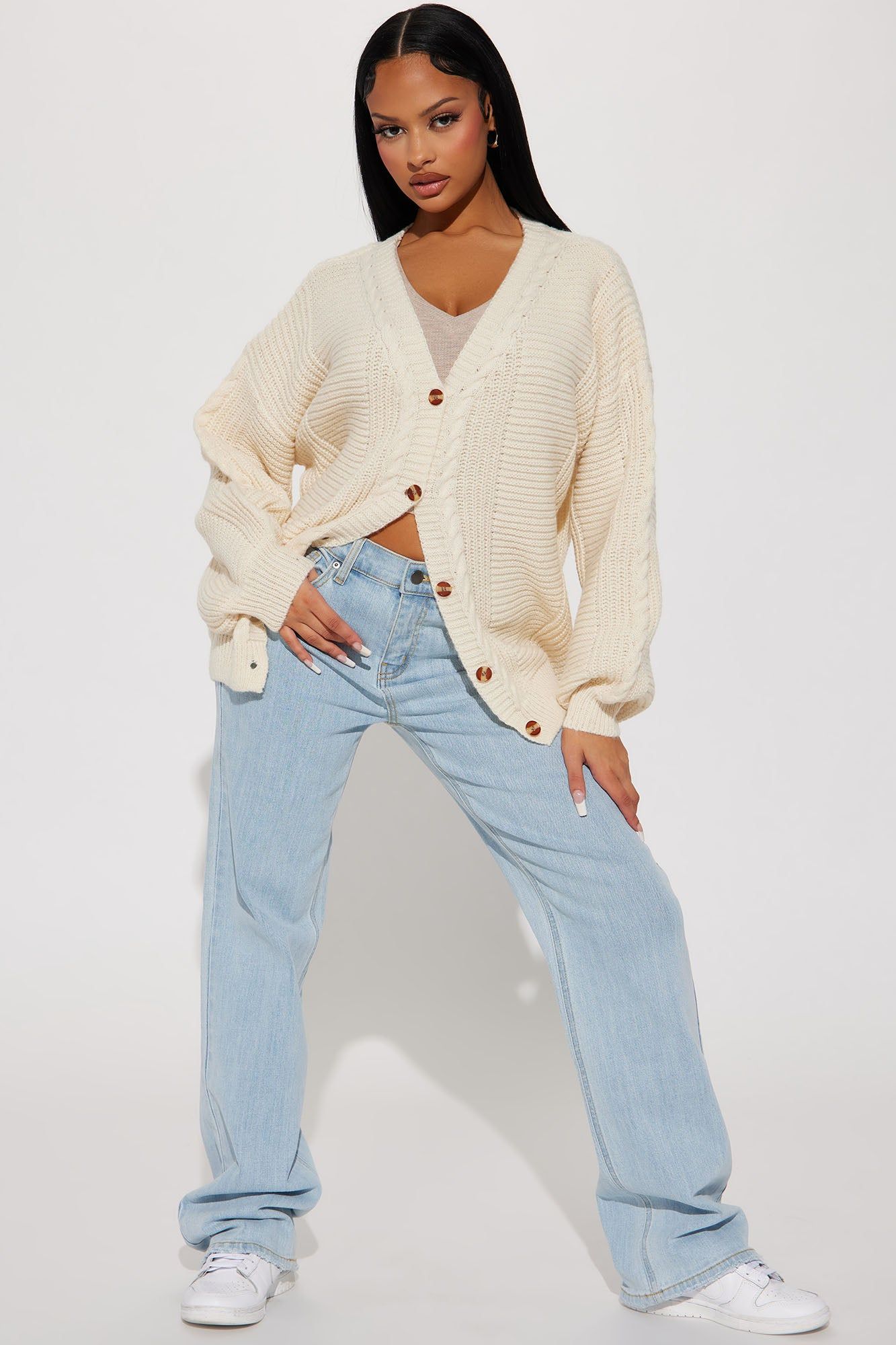 Couch Convo Cardigan - Cream sold by Fashion Nova product image thumbnail 2