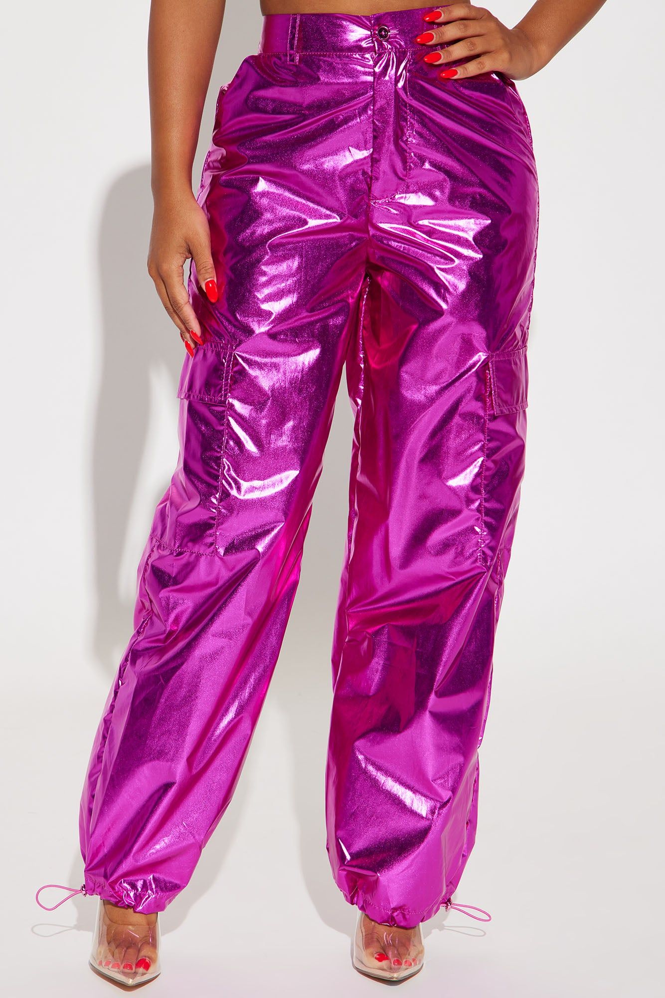 Light My Fire Metallic Cargo Jogger - Pink sold by Fashion Nova product image thumbnail 2