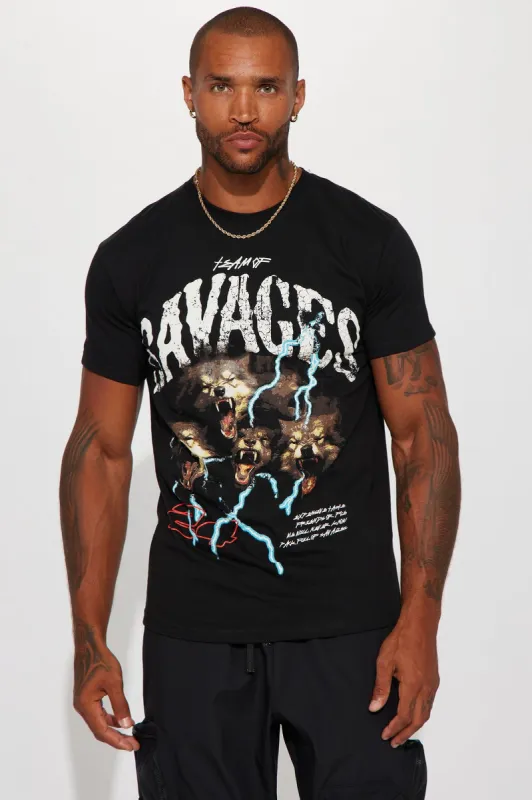 Team Of Savages Short Sleeve Tee - Black sold by Fashion Nova