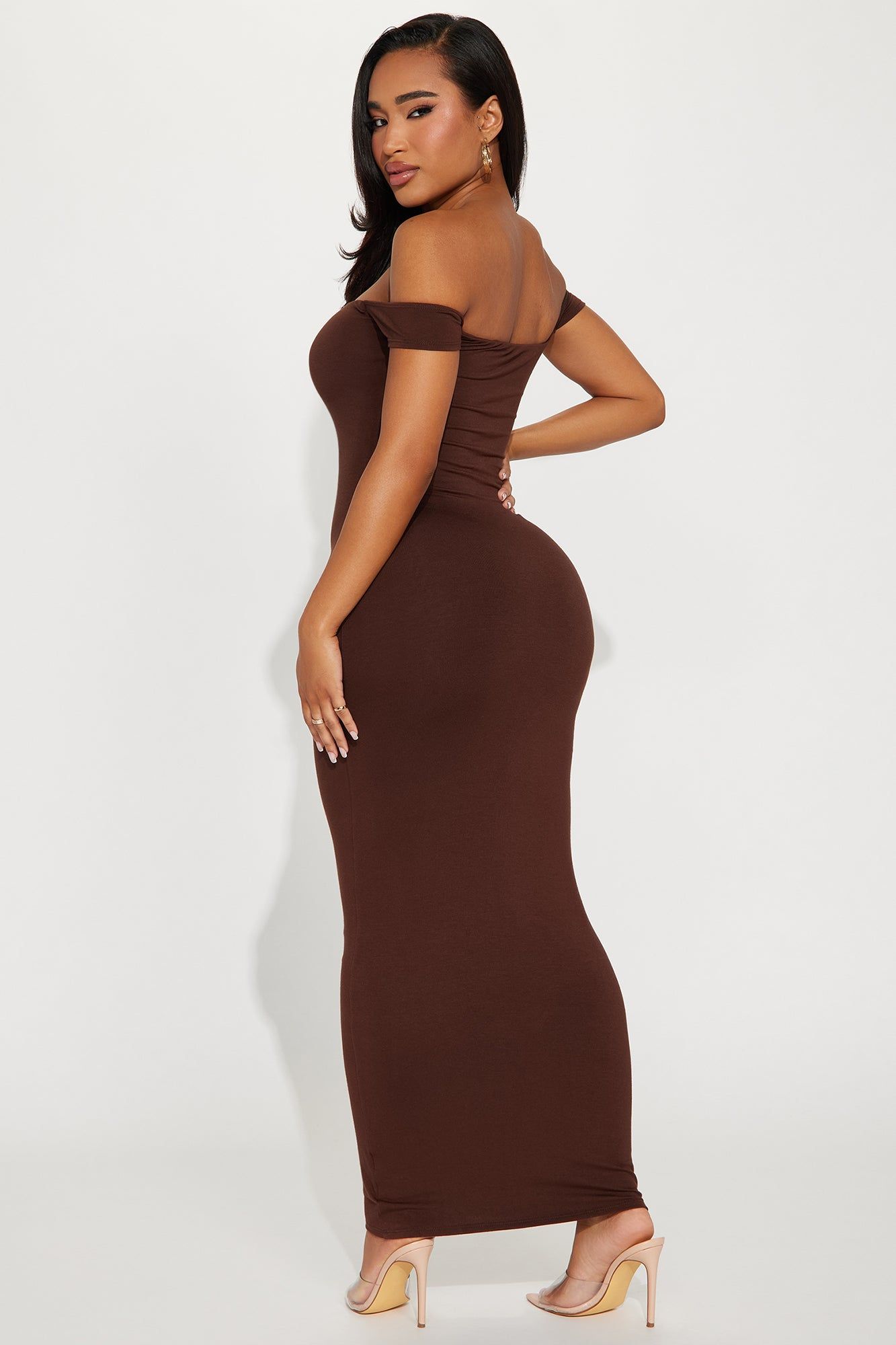 Mina Smooth Double Lined Maxi Dress - Chocolate sold by Fashion Nova product image thumbnail 3