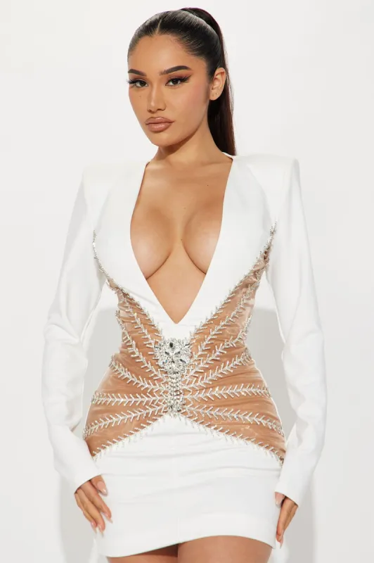 Little Miss Sassy Mini Dress - White sold by Fashion Nova