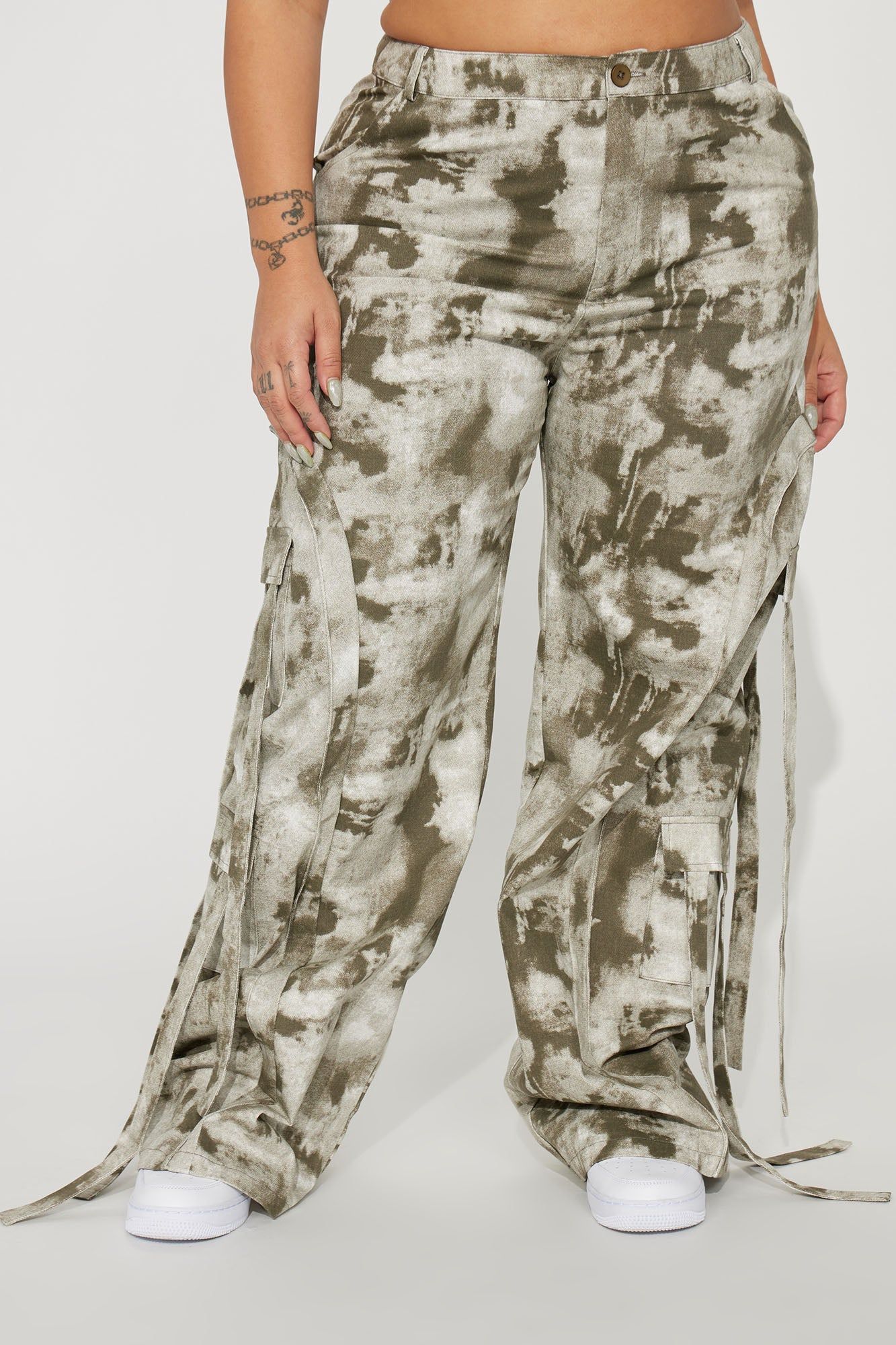 Never Before Strappy Mineral Wash Pant - Olive sold by Fashion Nova product image thumbnail 5