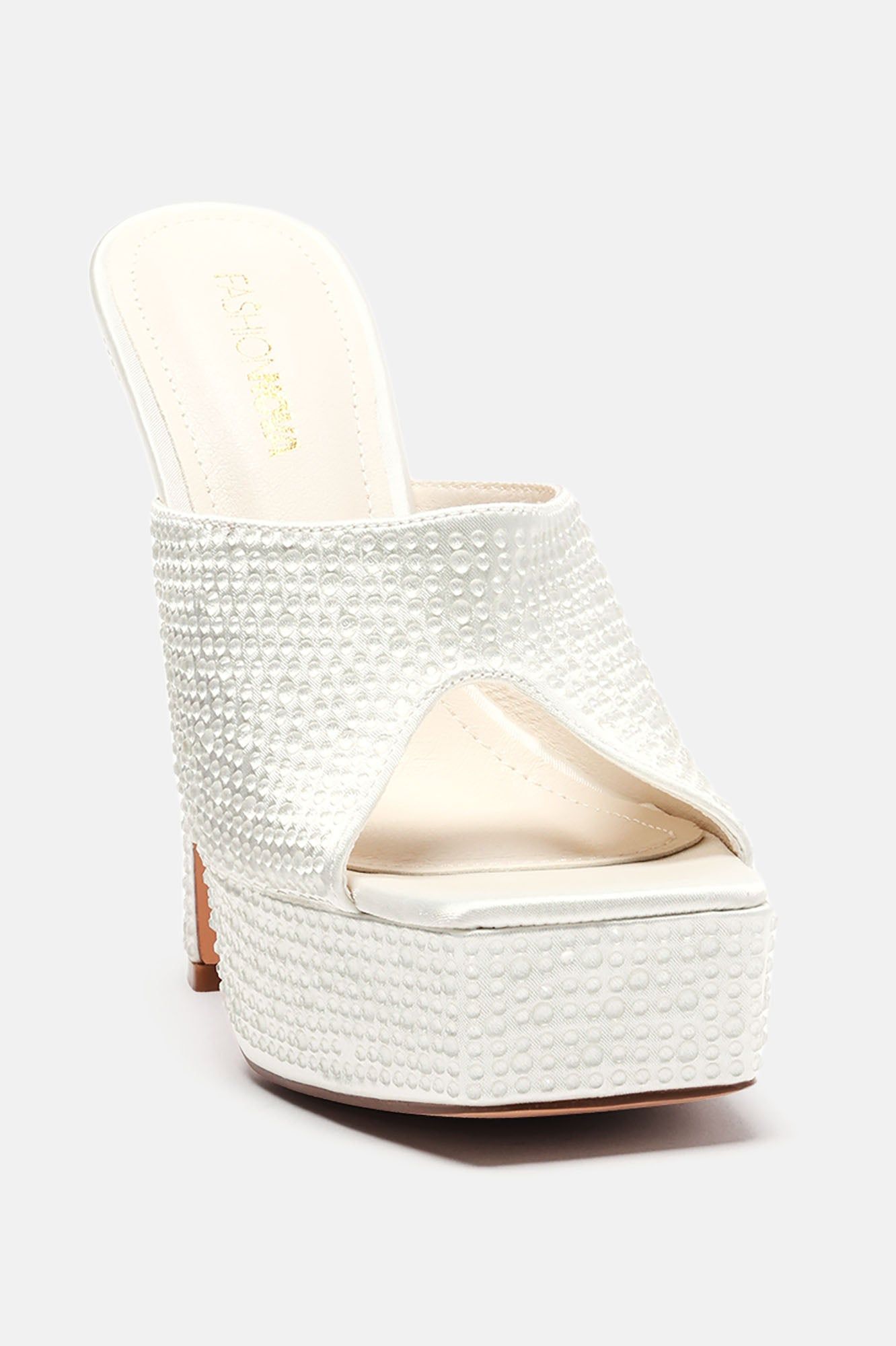 All Eyes On Me Platform Mules - White sold by Fashion Nova product image thumbnail 2