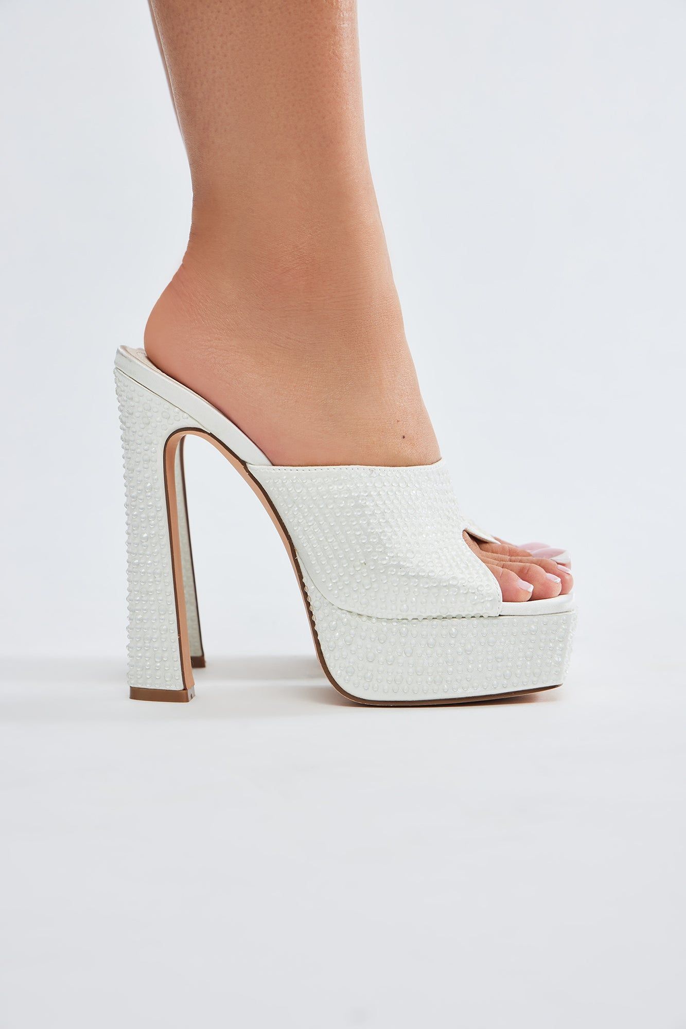 All Eyes On Me Platform Mules - White sold by Fashion Nova product image thumbnail 3