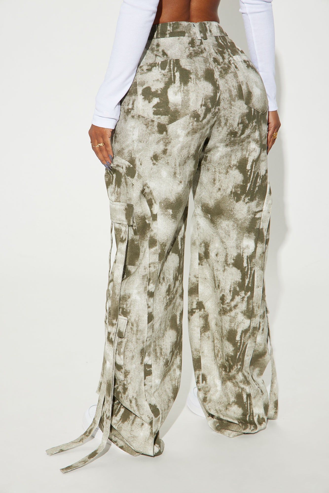 Never Before Strappy Mineral Wash Pant - Olive sold by Fashion Nova product image thumbnail 3