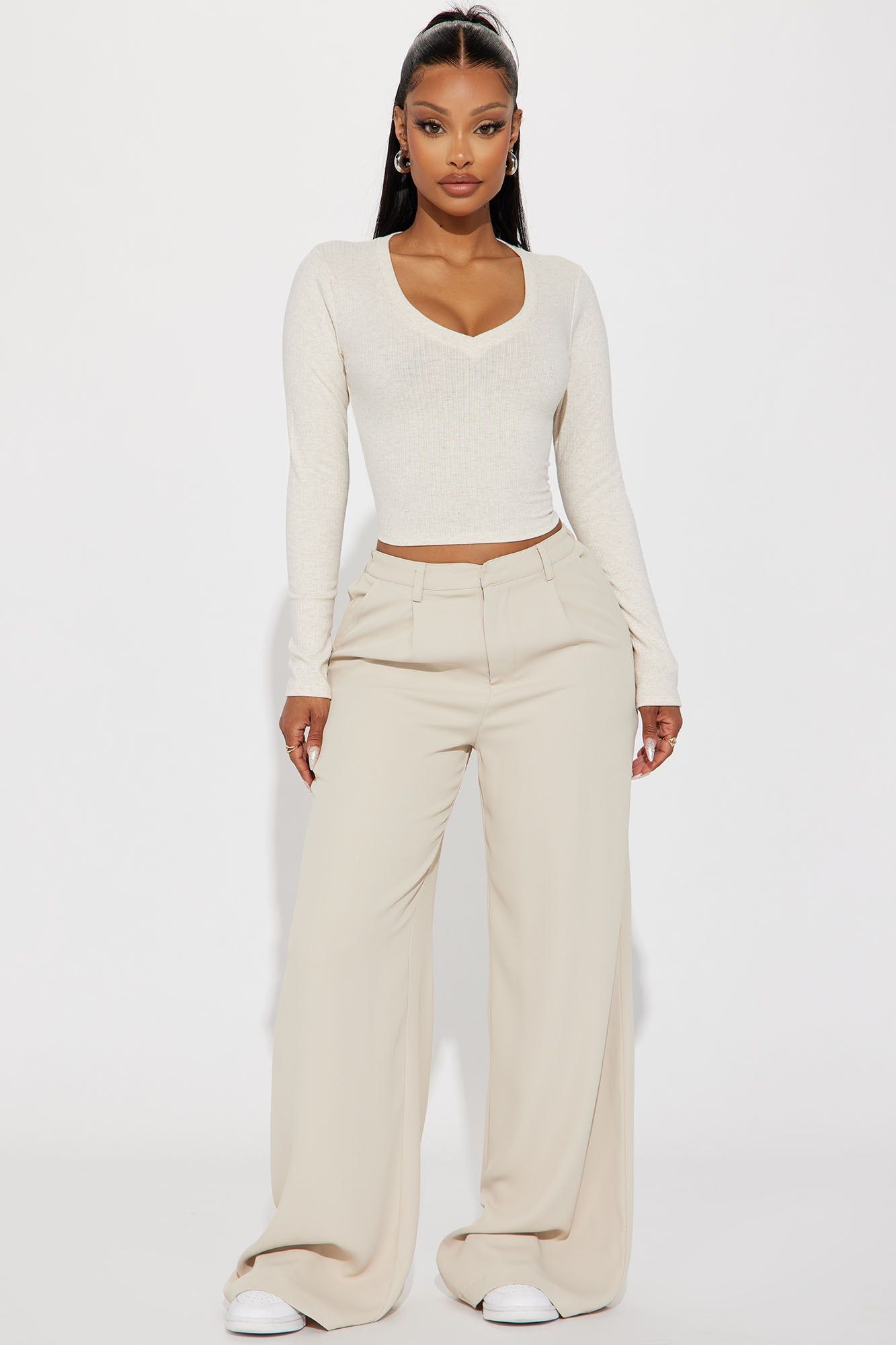 Jenni Ribbed Crop Top - Oatmeal sold by Fashion Nova product image thumbnail 2