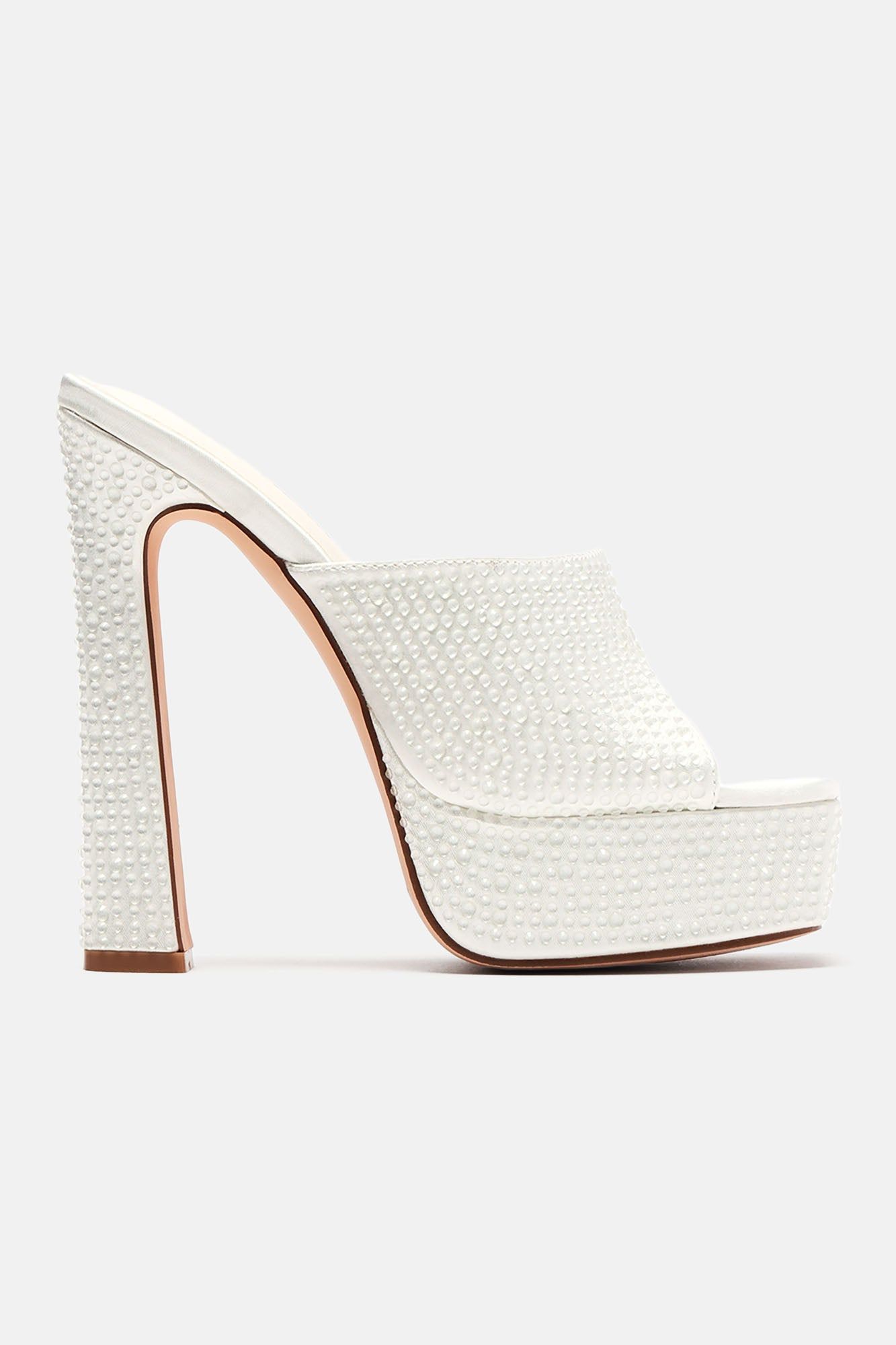 All Eyes On Me Platform Mules - White sold by Fashion Nova product image thumbnail 4