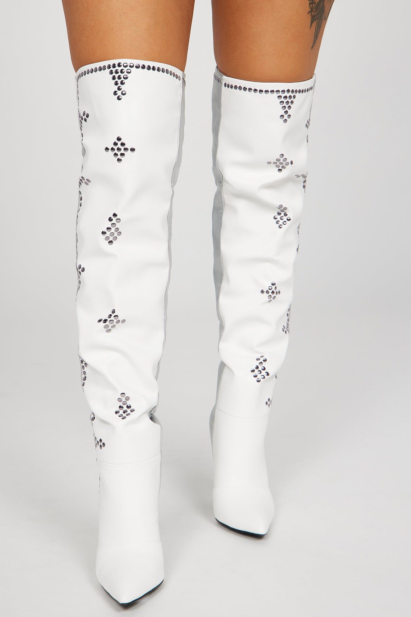 Came To Win Over The Knee Heeled Boots - White sold by Fashion Nova product image thumbnail 2