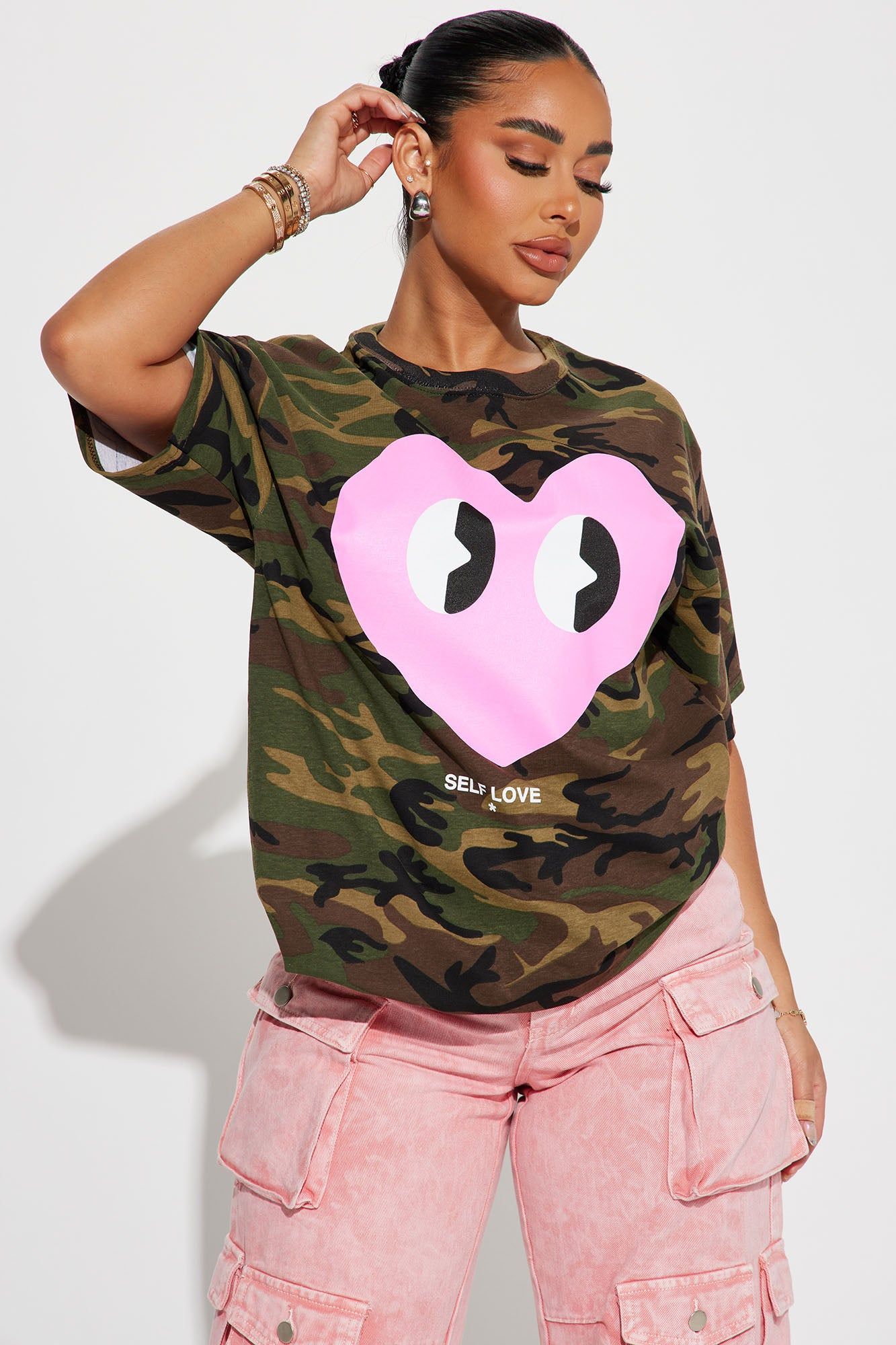 Self Love Camo Tshirt - Camouflage sold by Fashion Nova