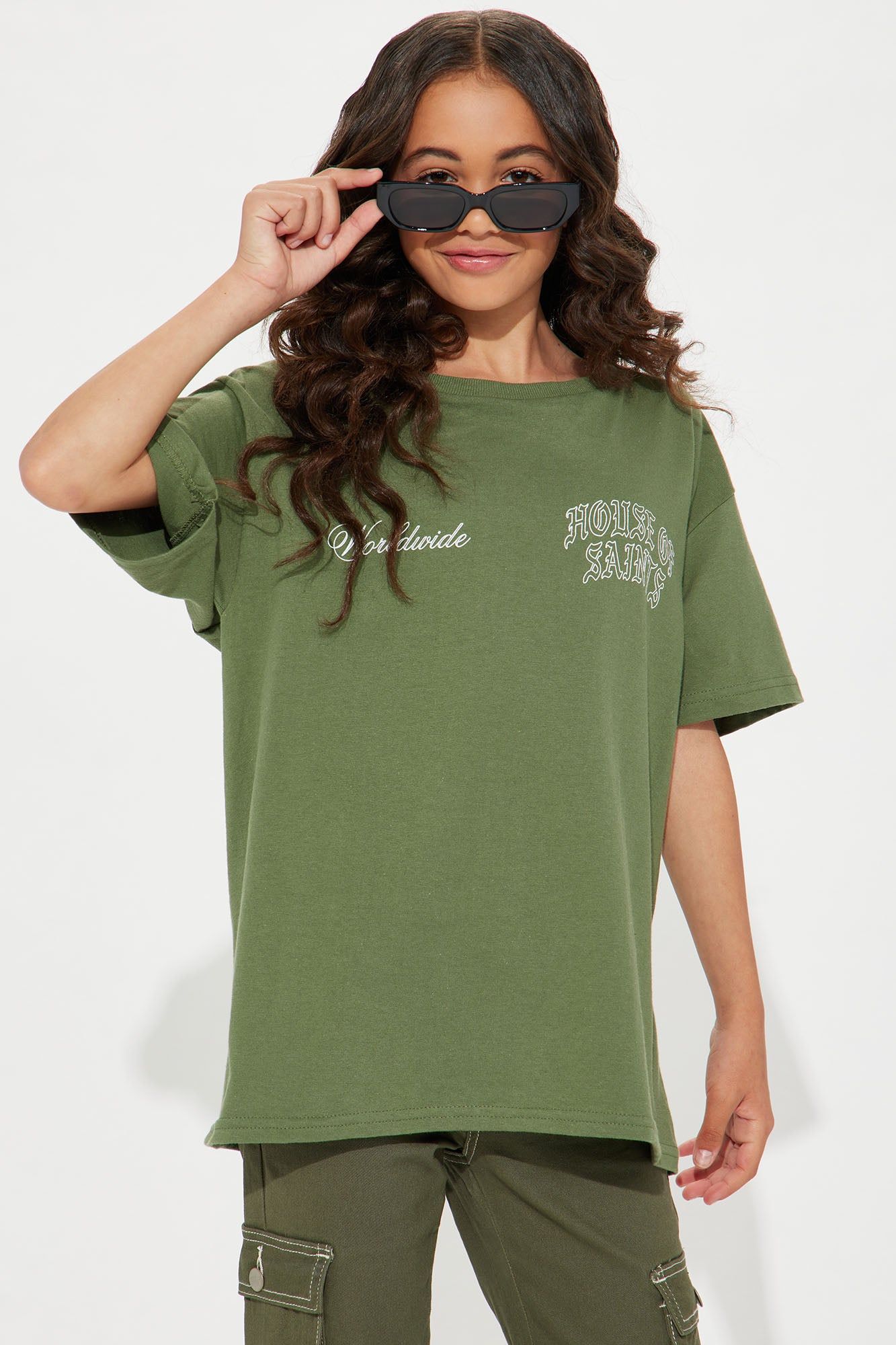 Mini House Of Saints Short Sleeve Tee - Sage sold by Fashion Nova