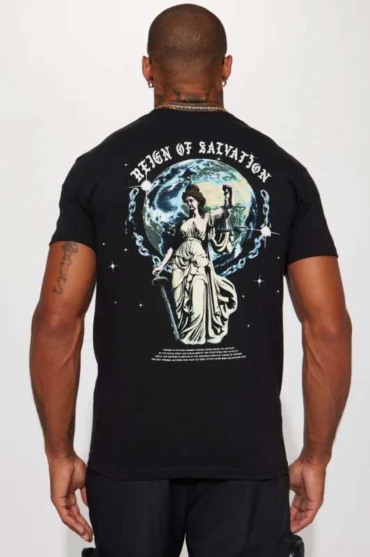 Reign Of Salvation Short Sleeve Tee - Black sold by Fashion Nova