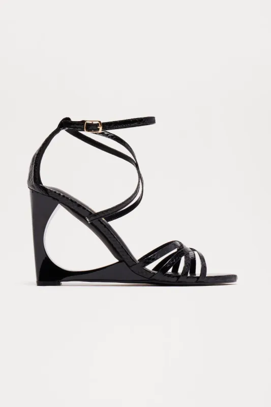 Stop Staring Wedges - Black sold by Fashion Nova