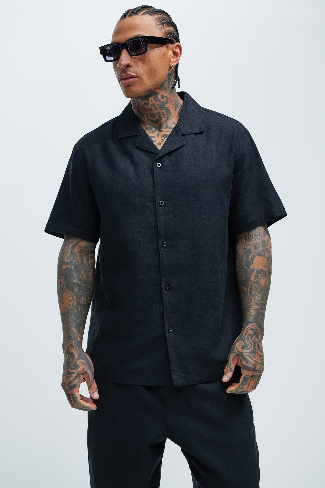 Bahamas Linen Shirt - Black sold by Fashion Nova