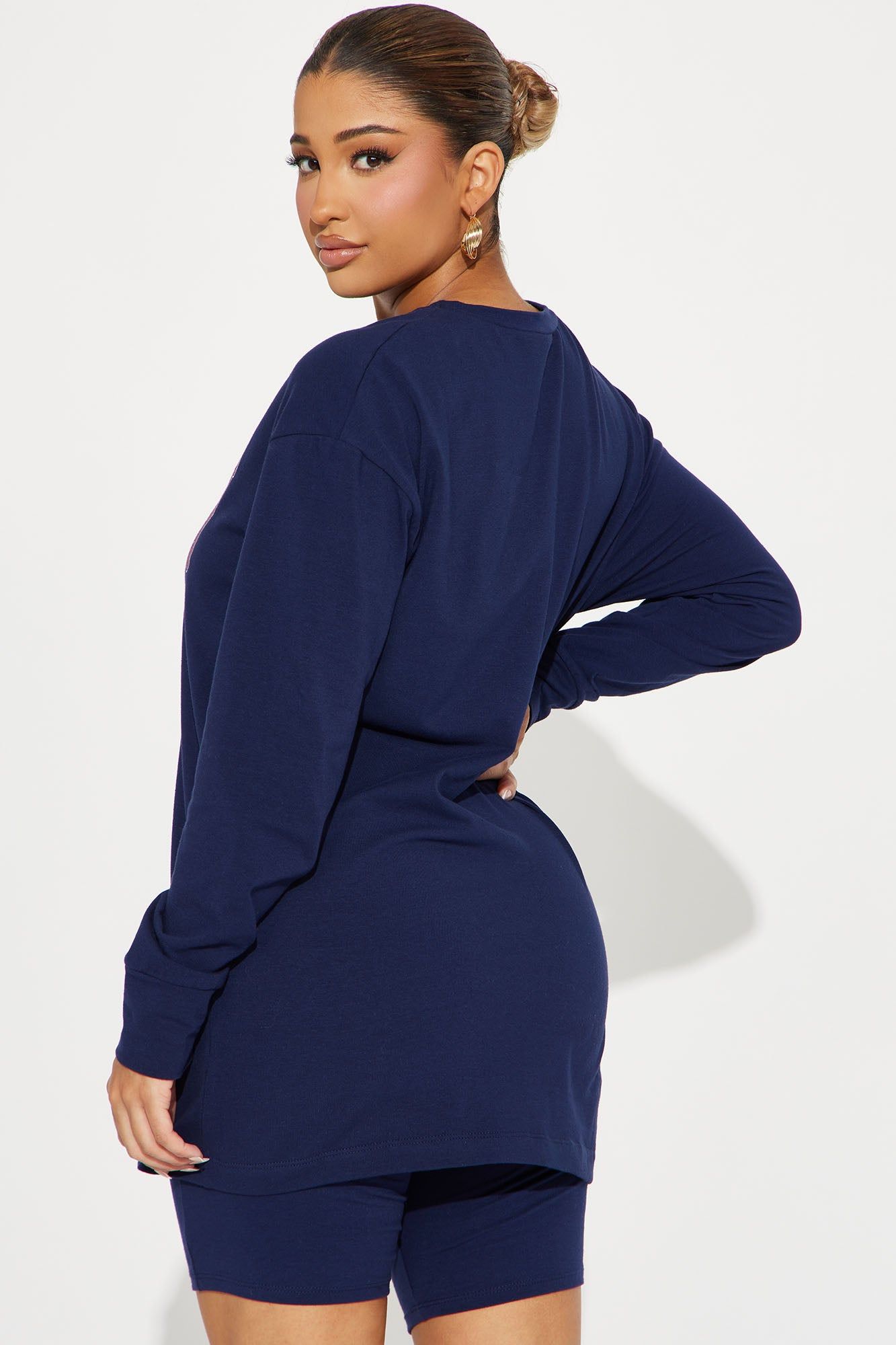 In The City Biker Short Set - Navy sold by Fashion Nova product image thumbnail 3