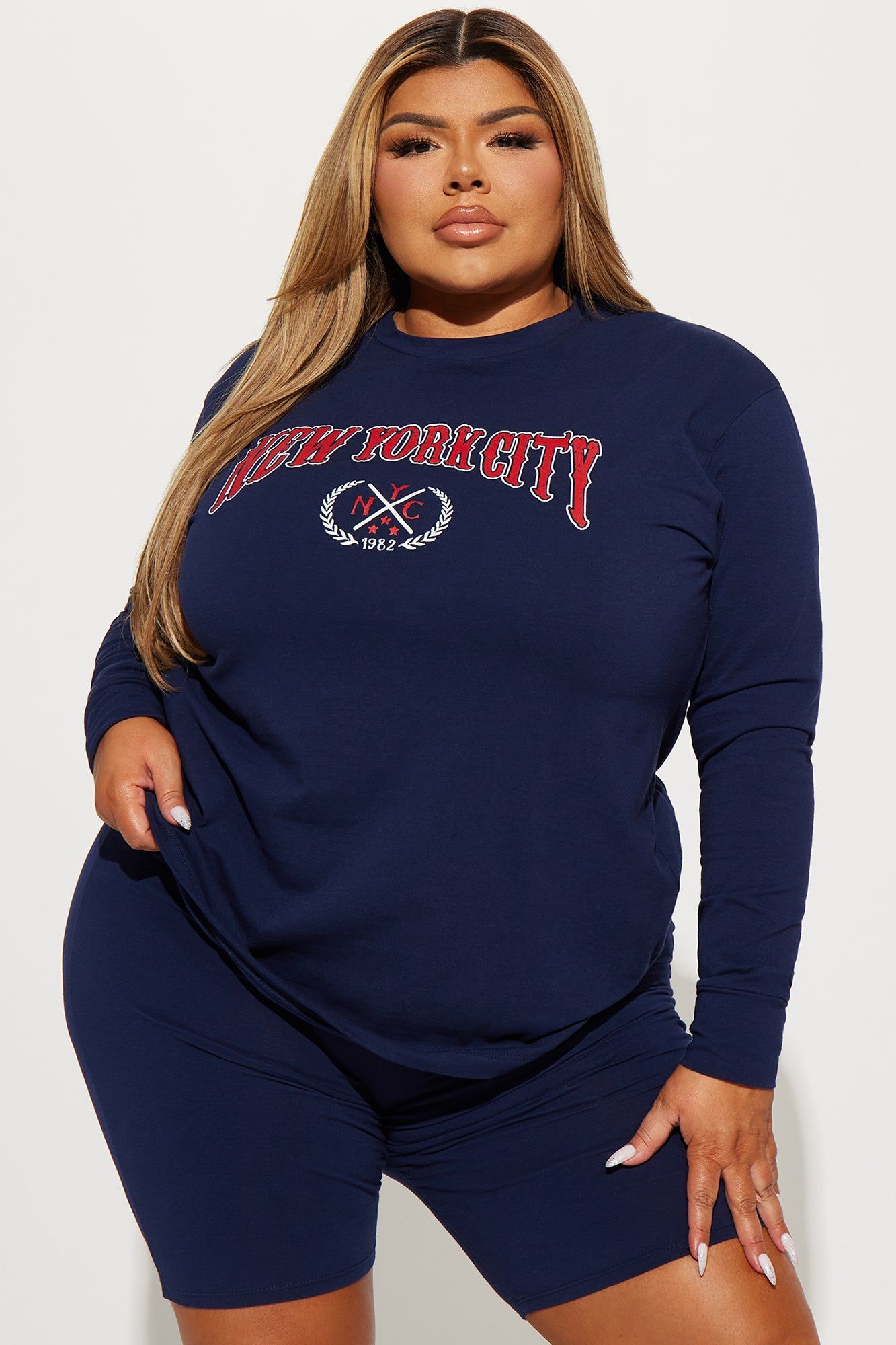 In The City Biker Short Set - Navy sold by Fashion Nova product image thumbnail 5