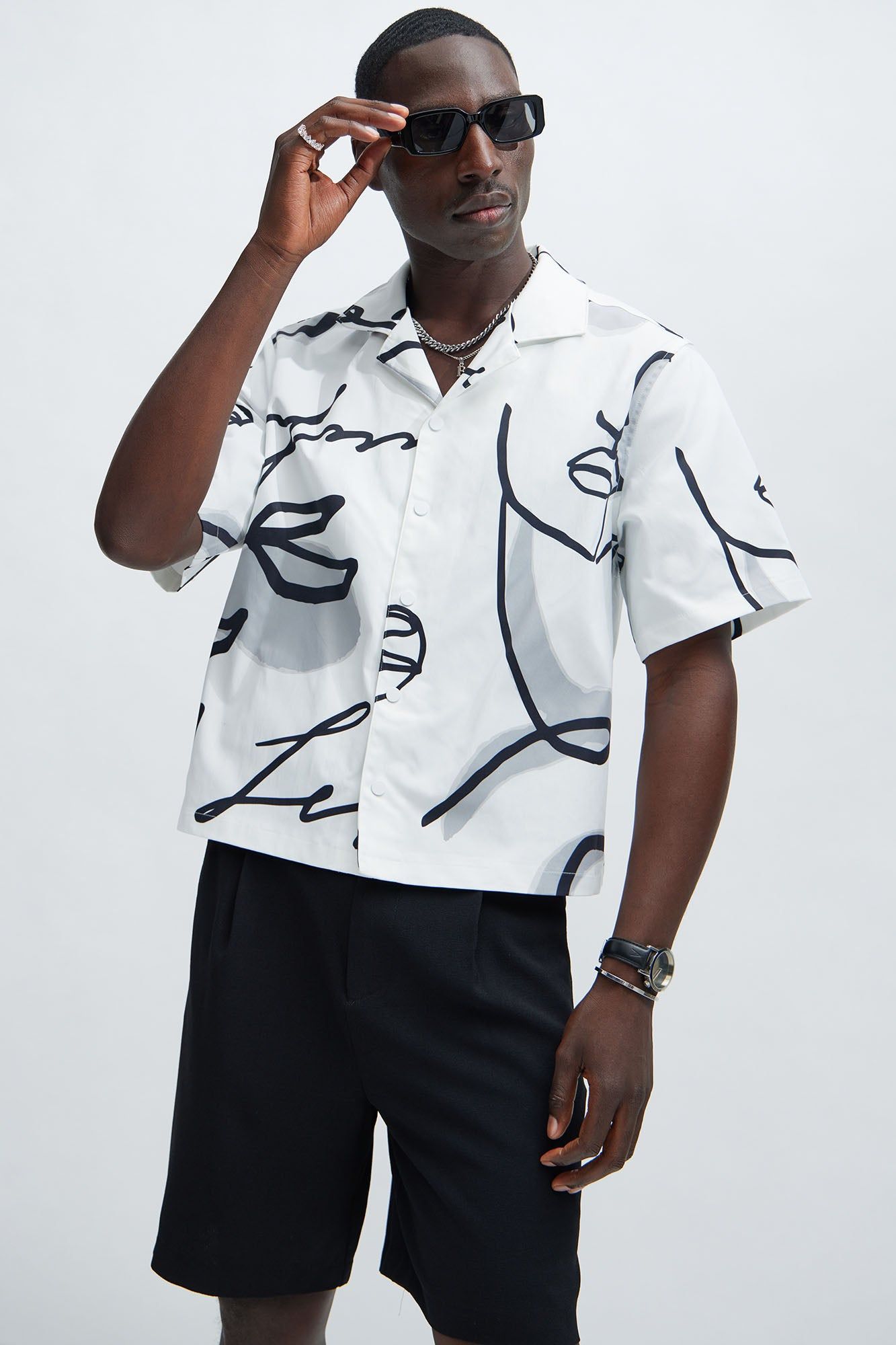 Iris Shirt - White/combo sold by Fashion Nova