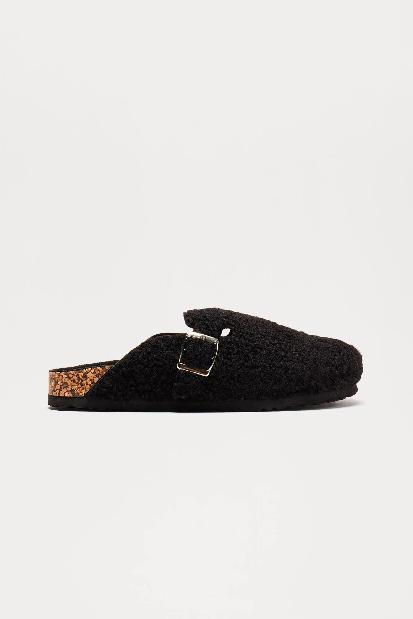 Leo Sherpa Slides - Black sold by Fashion Nova