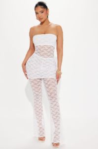 Attention On Me Lace Pant Set - Ivory sold by Fashion Nova