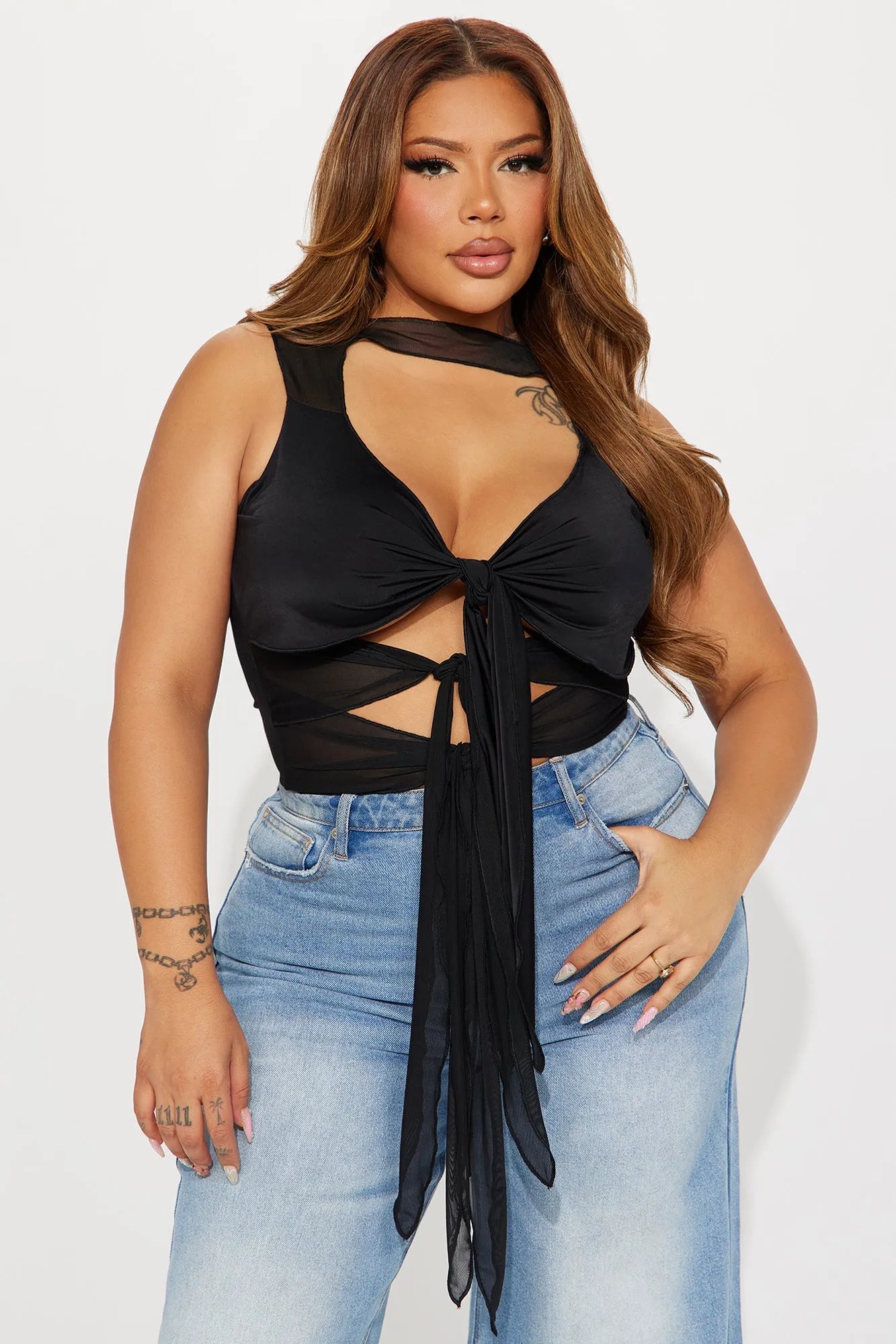 Irresistibly Me Mesh Top - Black sold by Fashion Nova product image thumbnail 4