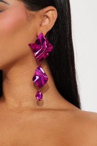In A Daze Reflection Earrings - Pink sold by Fashion Nova