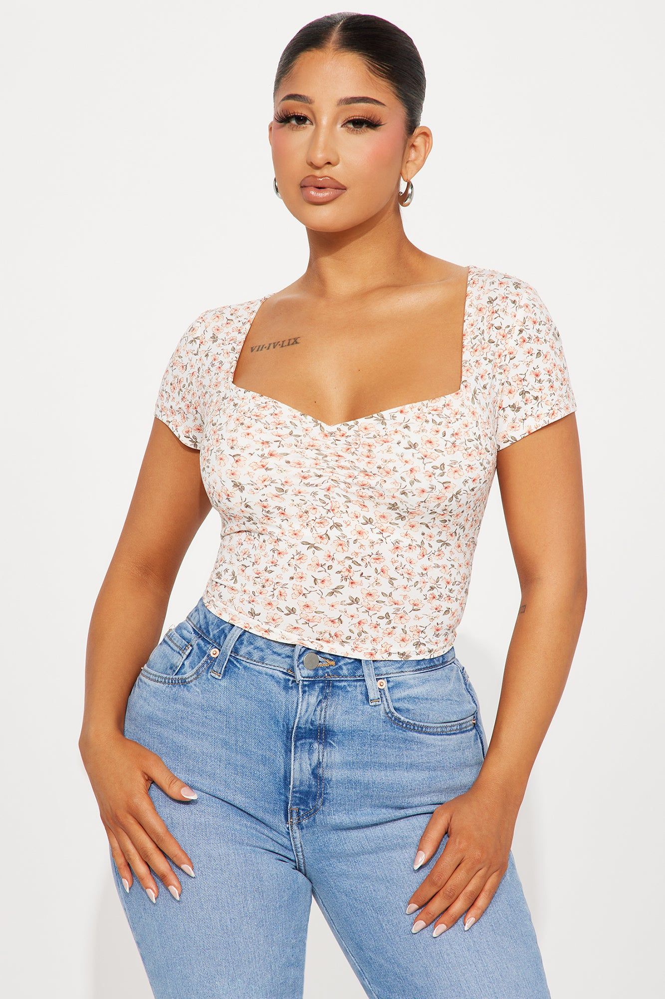 Soft Girl Floral Top - Off White sold by Fashion Nova