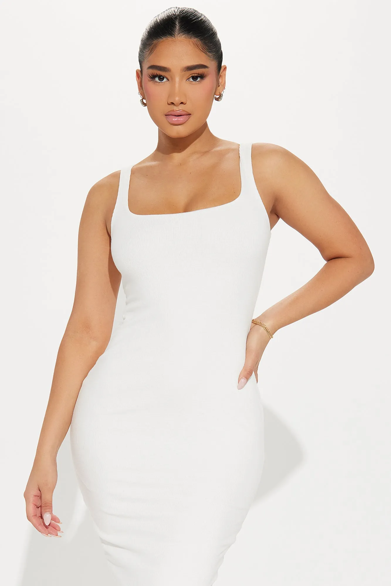 Demi Double Lined Midi Dress - White sold by Fashion Nova product image thumbnail 2