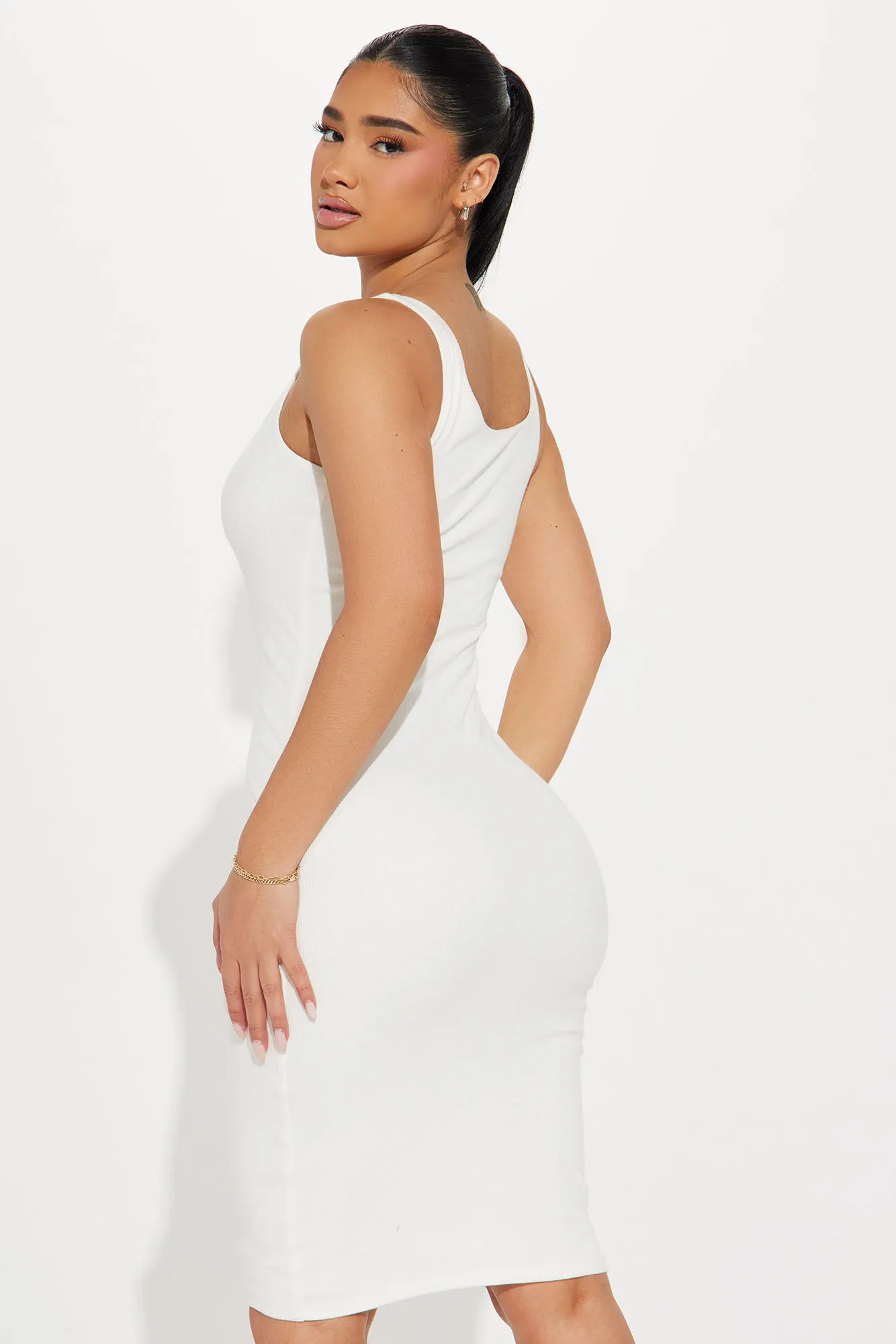 Demi Double Lined Midi Dress - White sold by Fashion Nova product image thumbnail 3