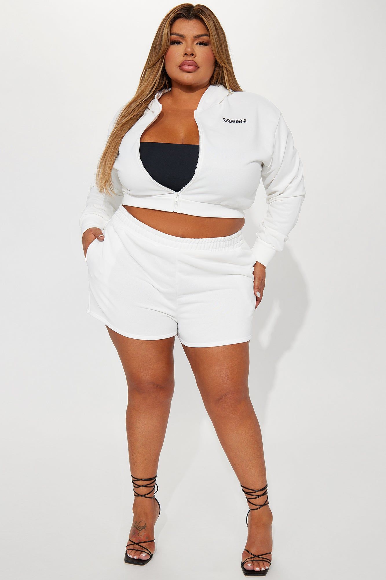 Baddies Club Lounge Short Set - White sold by Fashion Nova product image thumbnail 5