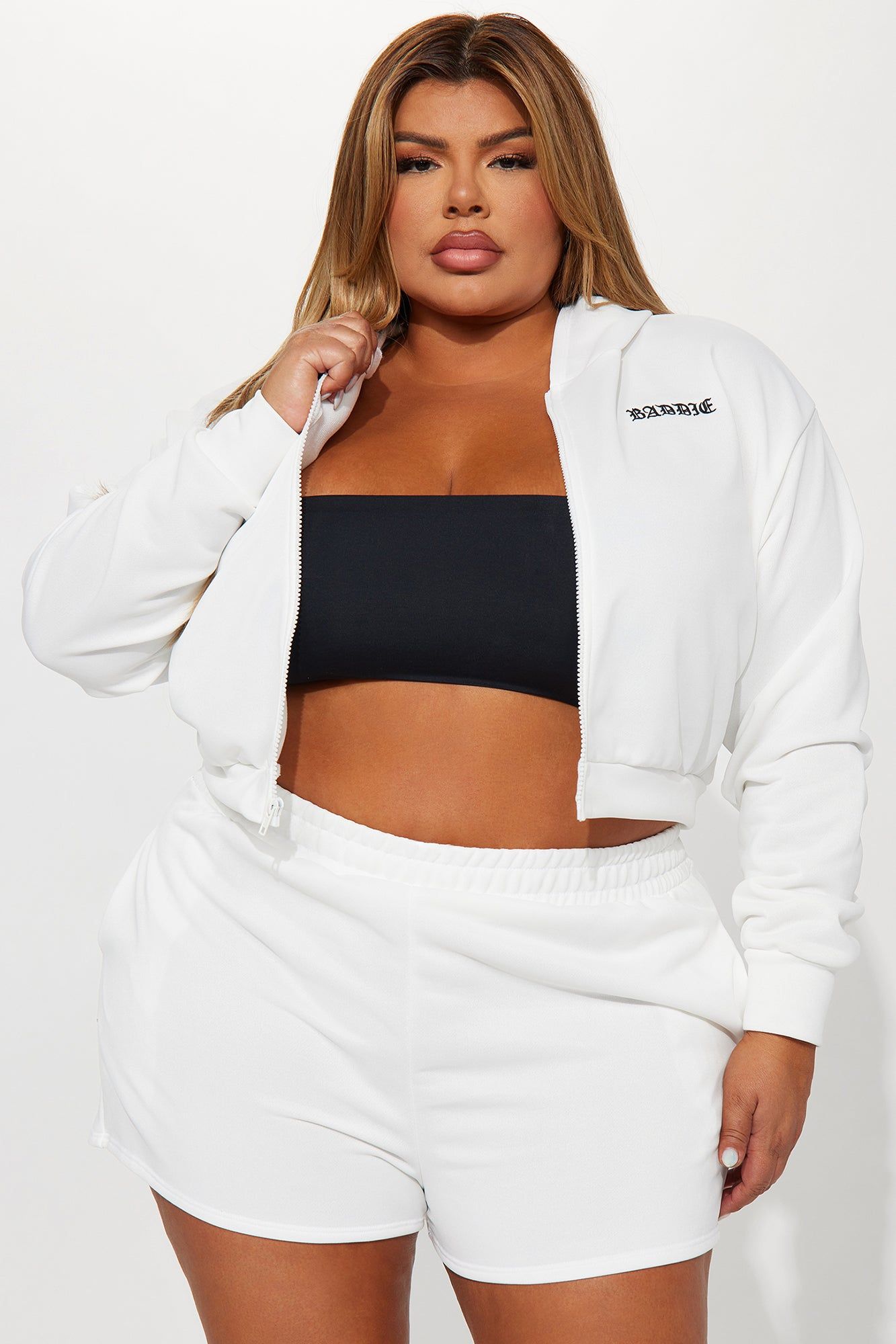 Baddies Club Lounge Short Set - White sold by Fashion Nova product image thumbnail 6