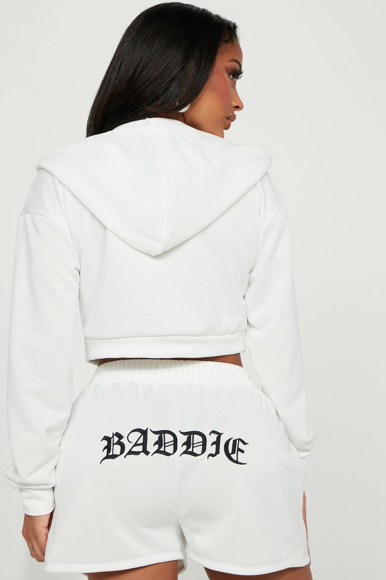 Baddies Club Lounge Short Set - White sold by Fashion Nova product image thumbnail 4